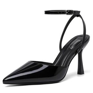 Black Patent Vegan Leather Pointed Toe Women's Size 7